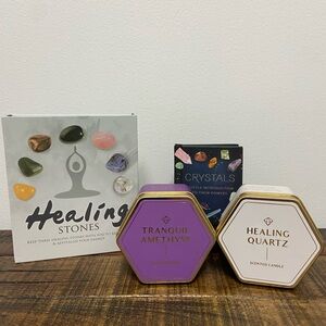 Healing Stones, Healing & Tranquil Candle and A Crystals Introduction Mini Book